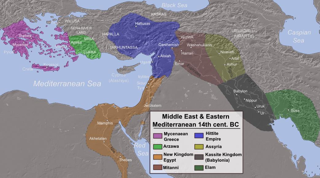 古代東地中海の地図